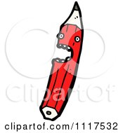 School Cartoon Of A Red Pencil Character 2 Royalty Free Vector Clipart