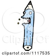 School Cartoon Of A Blue Pencil Character 2 Royalty Free Vector Clipart