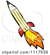 Poster, Art Print Of Yellow Pencil Rocket 1