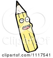 School Cartoon Of A Yellow Pencil Character 13 Royalty Free Vector Clipart