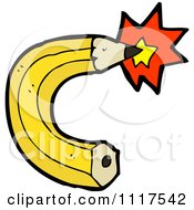 School Cartoon Of A Yellow Pencil With A Burst 1 Royalty Free Vector Clipart