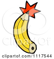 School Cartoon Of A Yellow Pencil With A Burst 3 Royalty Free Vector Clipart