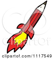 School Cartoon Of A Red Pencil Rocket 1 Royalty Free Vector Clipart by lineartestpilot #COLLC1117549-0180