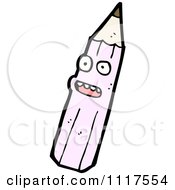 School Cartoon Of A Pink Pencil Character 1 Royalty Free Vector Clipart by lineartestpilot