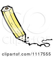 School Cartoon Of A Yellow Pencil Writing 1 Royalty Free Vector Clipart