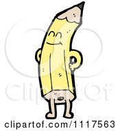 School Cartoon Of A Yellow Pencil Character 20 Royalty Free Vector Clipart by lineartestpilot