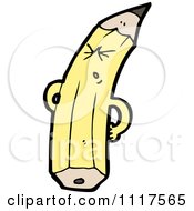 School Cartoon Of A Yellow Pencil Character 22 Royalty Free Vector Clipart by lineartestpilot