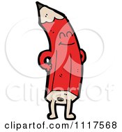 School Cartoon Of A Red Pencil Character 5 Royalty Free Vector Clipart