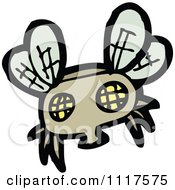 Cartoon Of A House Fly 1 Royalty Free Vector Clipart by lineartestpilot