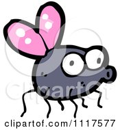 Cartoon Of A House Fly 3 Royalty Free Vector Clipart by lineartestpilot