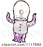 Vector Cartoon Alien Robot 3 Royalty Free Clipart Graphic
