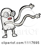 Vector Cartoon Robot With Long Arms 1 Royalty Free Clipart Graphic