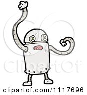 Vector Cartoon Robot With Long Arms 2 Royalty Free Clipart Graphic