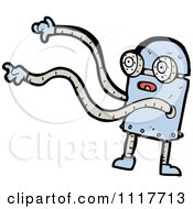 Vector Cartoon Robot With Long Arms 3 Royalty Free Clipart Graphic