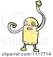 Vector Cartoon Robot With Long Arms 4 Royalty Free Clipart Graphic