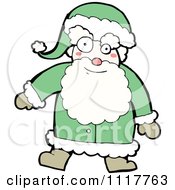 Poster, Art Print Of Green Xmas Santa Claus 1