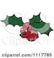 Cartoon Xmas Holly And Berries 13 Royalty Free Vector Clipart by lineartestpilot