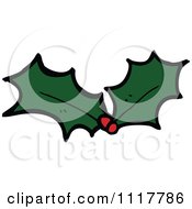Cartoon Xmas Holly And Berries 14 Royalty Free Vector Clipart by lineartestpilot