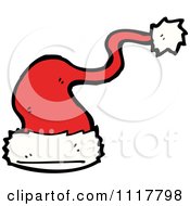 Cartoon Red Xmas Santa Hat 6 Royalty Free Vector Clipart