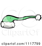 Cartoon Green Xmas Santa Hat 1 Royalty Free Vector Clipart
