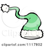 Cartoon Green Xmas Santa Hat 4 Royalty Free Vector Clipart