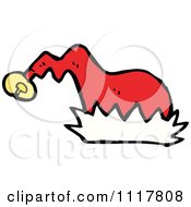 Cartoon Red Xmas Santa Hat 7 Royalty Free Vector Clipart