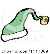 Cartoon Green Xmas Santa Hat 7 Royalty Free Vector Clipart