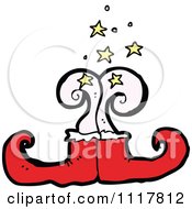 Cartoon Red Xmas Elf Shoes 1 Royalty Free Vector Clipart
