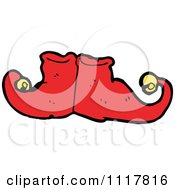 Cartoon Red Xmas Elf Shoes 4 Royalty Free Vector Clipart by lineartestpilot