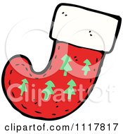 Cartoon Red Xmas Stocking 1 Royalty Free Vector Clipart by lineartestpilot