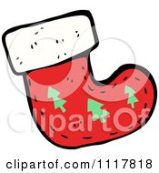 Cartoon Red Xmas Stocking 2 Royalty Free Vector Clipart by lineartestpilot