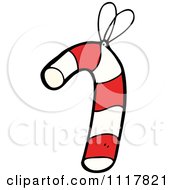 Cartoon Xmas Candy Cane Ornament 1 Royalty Free Vector Clipart