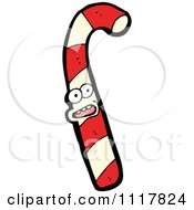 Cartoon Xmas Candy Cane Character Royalty Free Vector Clipart by lineartestpilot