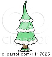 Cartoon Green Xmas Tree 1 Royalty Free Vector Clipart