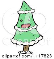 Cartoon Green Christmas Tree Character 5 Royalty Free Vector Clipart by lineartestpilot
