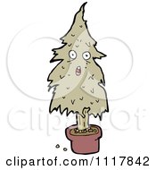 Cartoon Dying Christmas Tree Character 1 Royalty Free Vector Clipart