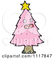 Poster, Art Print Of Pink Christmas Tree Character 7