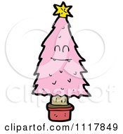 Poster, Art Print Of Pink Christmas Tree Character 9