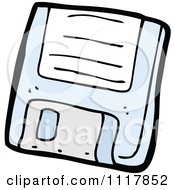 Cartoon Retro Blue Computer Floppy Disk 1 Royalty Free Vector Clipart