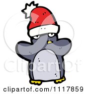 Poster, Art Print Of Festive Xmas Penguin Wearing A Santa Hat 4