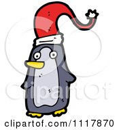 Poster, Art Print Of Festive Xmas Penguin Wearing A Santa Hat 10