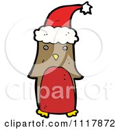 Cartoon Festive Xmas Penguin Wearing A Santa Hat 12 Royalty Free Vector Clipart by lineartestpilot