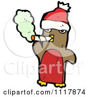 Poster, Art Print Of Bad Xmas Penguin Smoking A Cigarette 3
