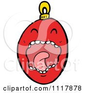 Cartoon Red Xmas Bauble 4 Royalty Free Vector Clipart by lineartestpilot