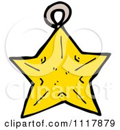 Cartoon Star Xmas Bauble 1 Royalty Free Vector Clipart by lineartestpilot