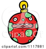 Cartoon Red Xmas Bauble 1 Royalty Free Vector Clipart by lineartestpilot