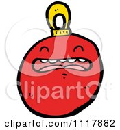 Cartoon Red Xmas Bauble 2 Royalty Free Vector Clipart by lineartestpilot