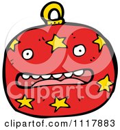 Cartoon Red Xmas Bauble 3 Royalty Free Vector Clipart by lineartestpilot