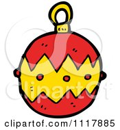 Cartoon Red Xmas Bauble 5 Royalty Free Vector Clipart by lineartestpilot