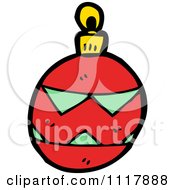 Cartoon Red Xmas Bauble 7 Royalty Free Vector Clipart by lineartestpilot